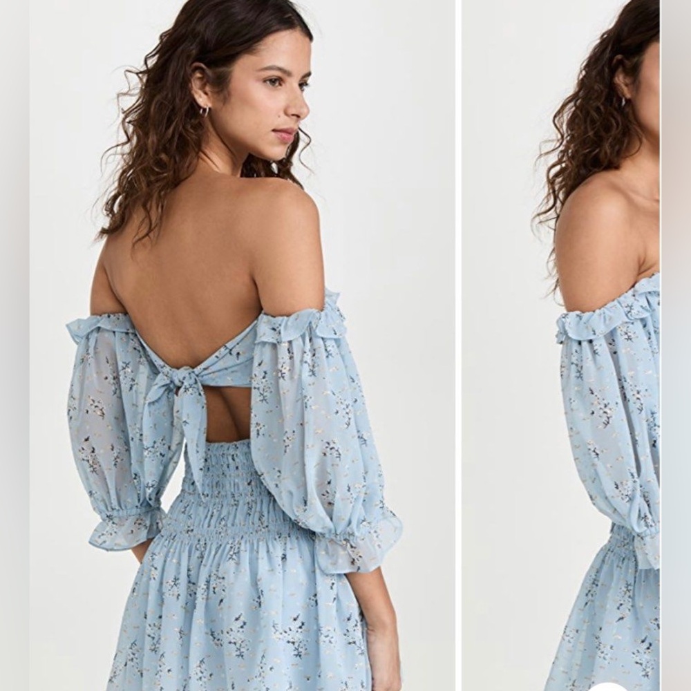 Self portrait off the shoulder blue dress brand new with tags